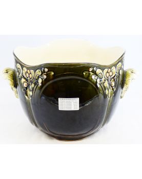 Grand Cache Pot en Faïence Style Saint Clément
