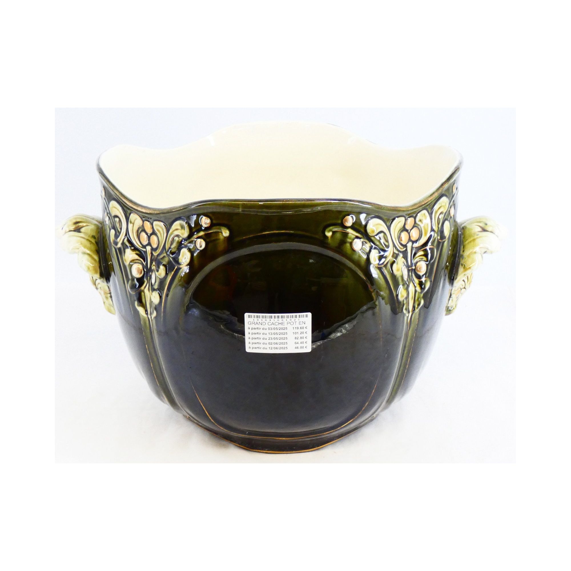 Grand Cache Pot en Faïence Style Saint Clément Grand Cache Pot en Faïence Style Saint Clément
