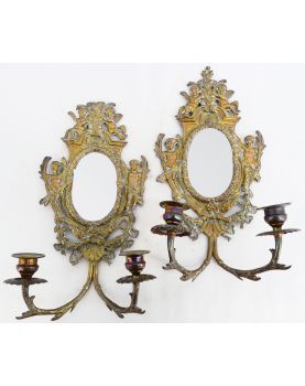 Paire d’Appliques Murale Décor Angelots
