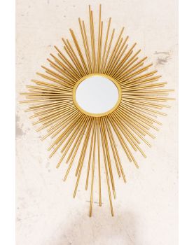 Miroir Soleil Moderne en Métal Doré