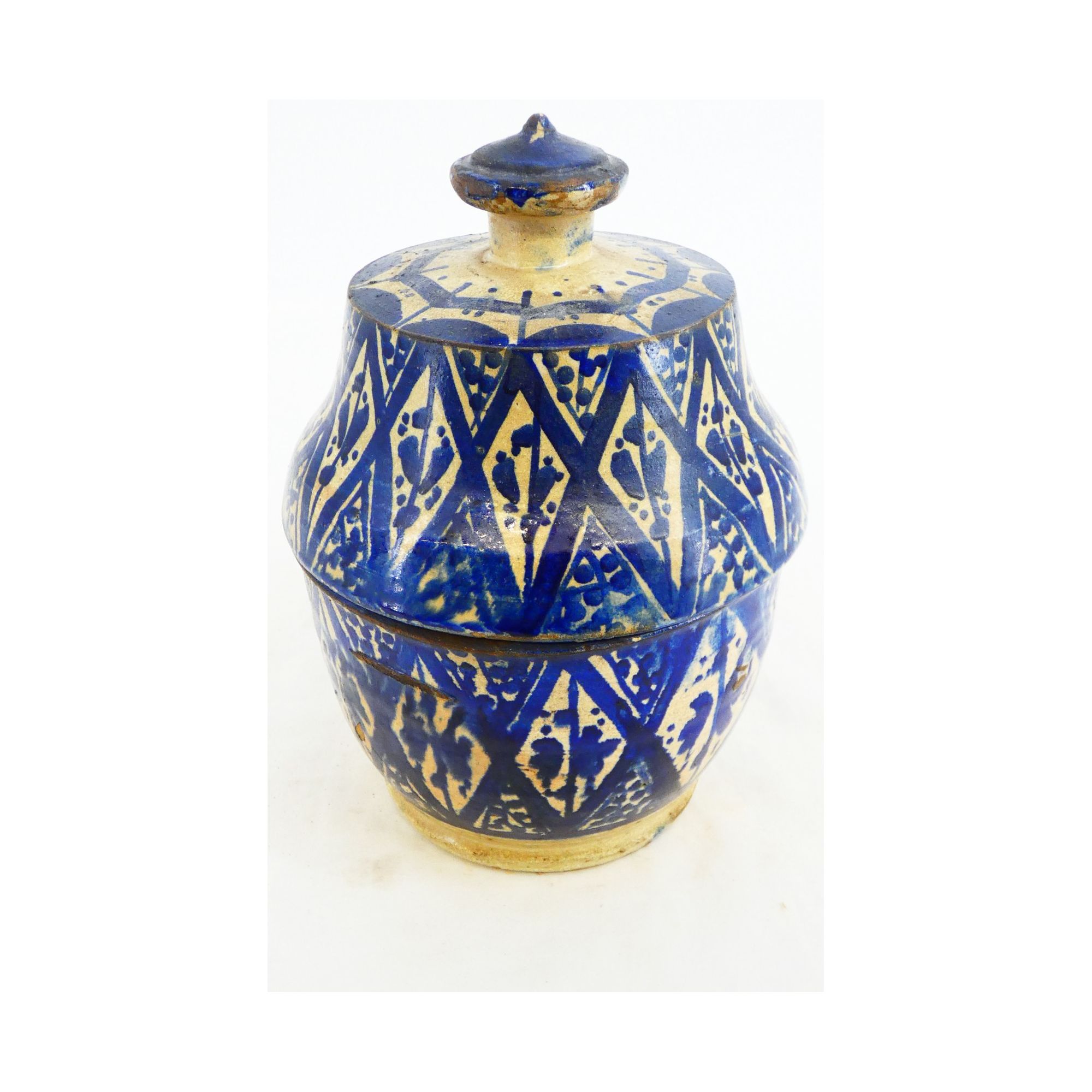 Pot Couvert Marocain en Faïence Bleue Pot Couvert Marocain en Faïence Bleue