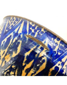 Pot Couvert Marocain en Faïence Bleue