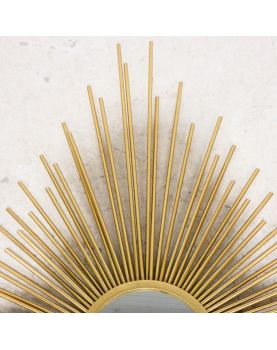 Miroir Soleil Moderne en Métal Doré