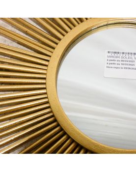 Miroir Soleil Moderne en Métal Doré