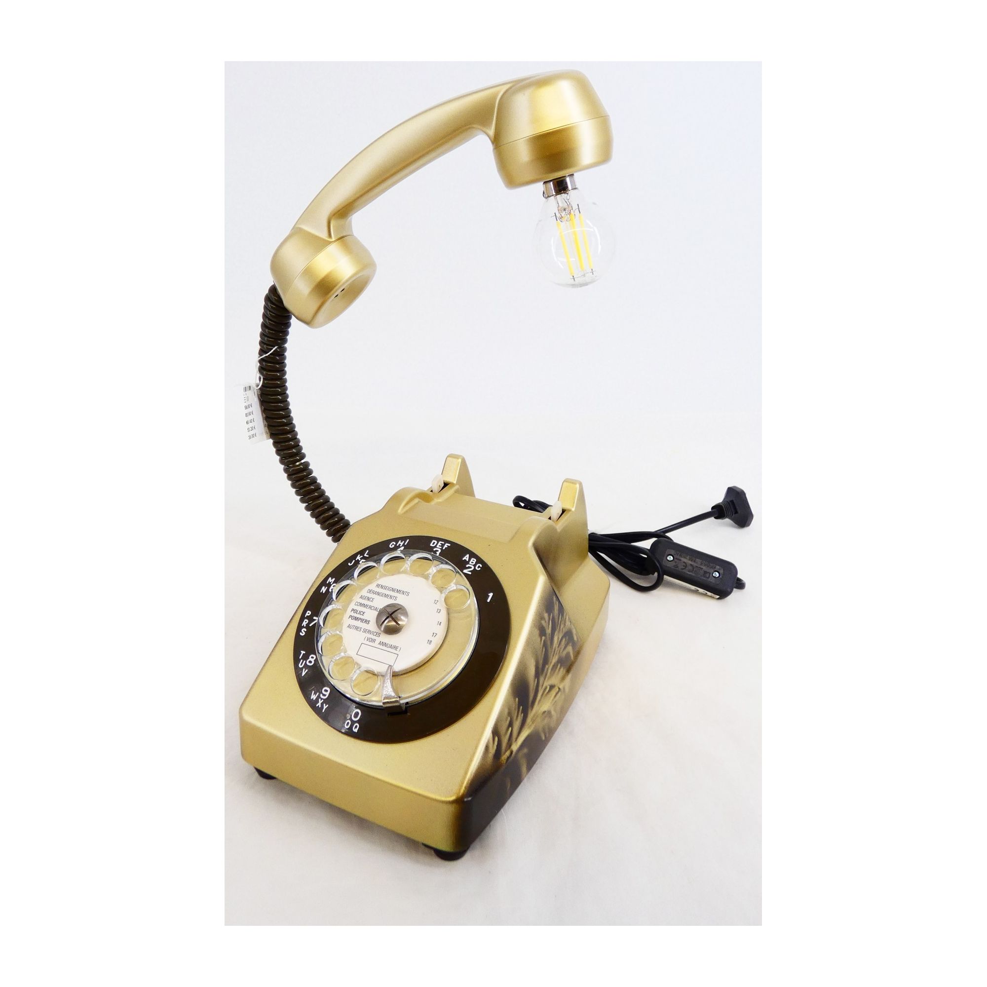 Lampe Téléphone Vintage Dorée Lampe Téléphone Vintage Dorée