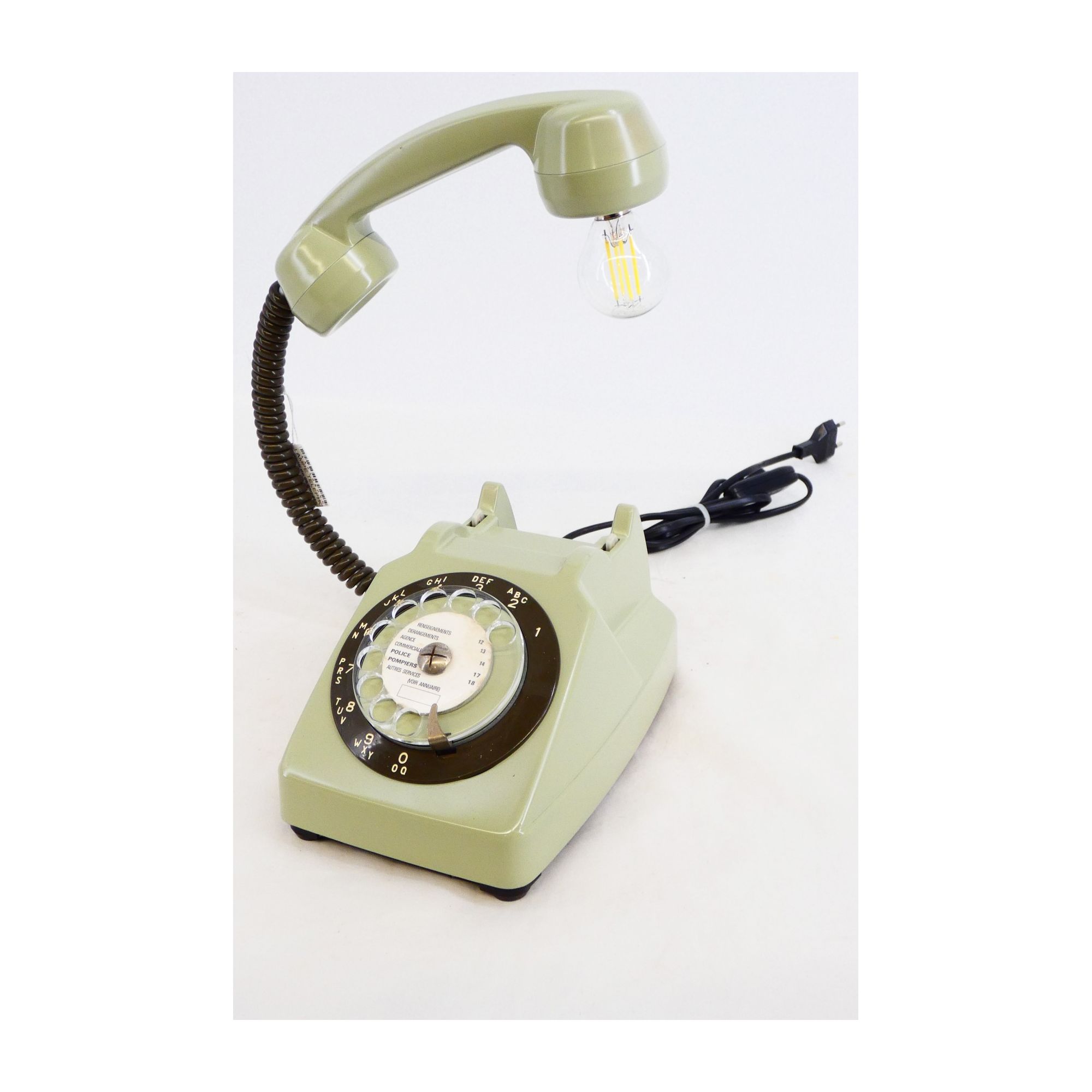 Lamp Telephone Vintage Green Olive Lamp Telephone Vintage Green Olive