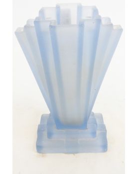 Vase en Verre Bleu Art Déco