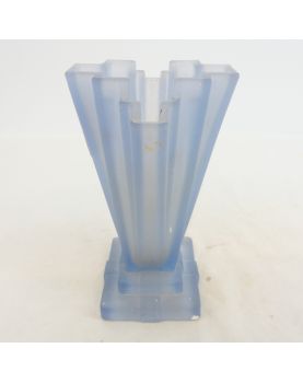 Vase en Verre Bleu Art Déco