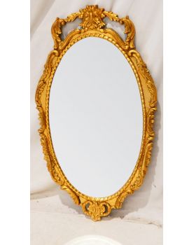 Oval Mirror with Gold Frame