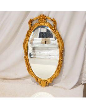 Oval Mirror with Gold Frame