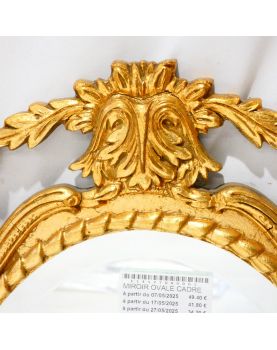 Oval Mirror with Gold Frame