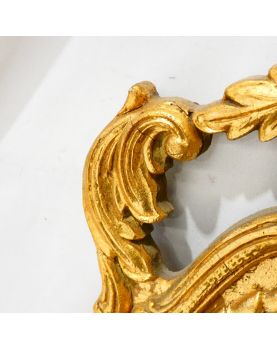 Oval Mirror with Gold Frame