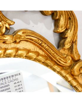 Oval Mirror with Gold Frame