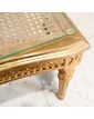 Small Louis XVI Style Golden Side Table with Glass Top