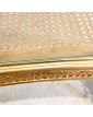 Small Louis XVI Style Golden Side Table with Glass Top