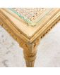 Small Louis XVI Style Golden Side Table with Glass Top