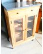 Petit Meuble Dessus Marbre 2 Portes Vitrées 2 Tiroirs