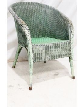 English Green Woven Armchair
