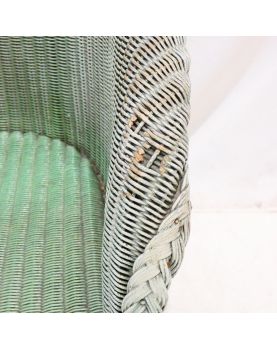 English Green Woven Armchair