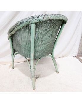 English Green Woven Armchair