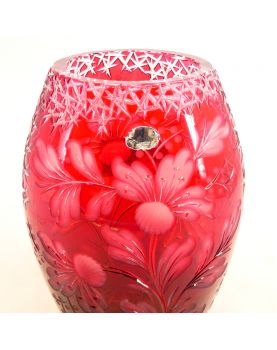 ARNSTADT KRISTALL Red Cut Crystal Vase