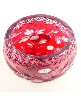 Vase Rouge en Cristal Taillé ARNSTADT KRISTALL