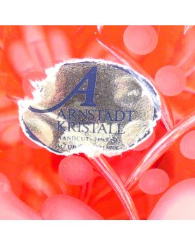 Vase Rouge en Cristal Taillé ARNSTADT KRISTALL