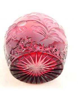 Vase Rouge en Cristal Taillé ARNSTADT KRISTALL