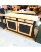 Black and Natural Fir Sideboard with 2 Drawers and 2 Doors