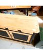 Black and Natural Fir Sideboard with 2 Drawers and 2 Doors
