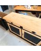 Black and Natural Fir Sideboard with 2 Drawers and 2 Doors
