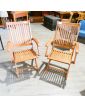 Paire de Fauteuils de Jardin Pliants en Teck