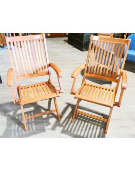 Paire de Fauteuils de Jardin Pliants en Teck