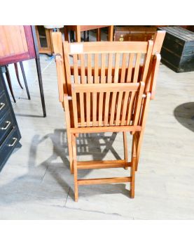 Paire de Fauteuils de Jardin Pliants en Teck