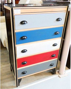 Multicolored 5-Drawer Chest of Drawers