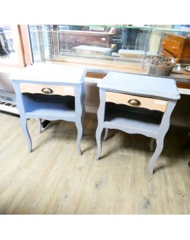 Pair of 1-Drawer, 1-Niche Bedside Tables