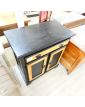 Small Cabinet 1 Drawer 2 Doors Black and Natural Shell Handles