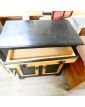 Small Cabinet 1 Drawer 2 Doors Black and Natural Shell Handles