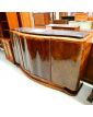 Art Deco 4-Door Sideboard with Black Marble Top and Key
