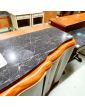 Art Deco 4-Door Sideboard with Black Marble Top and Key