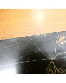Art Deco 4-Door Sideboard with Black Marble Top and Key
