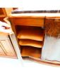 Art Deco 4-Door Sideboard with Black Marble Top and Key