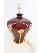 Longwy Ceramic Lamp Base Brown Decor with Spirals 1980