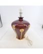 Longwy Ceramic Lamp Base Brown Decor with Spirals 1980