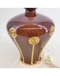 Pied de Lampe Céramique de Longwy Décor Marron avec Spirales 1980