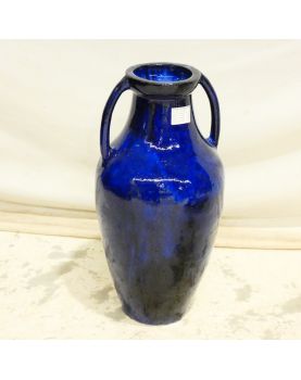 Large Blue Vase with 2 Handles