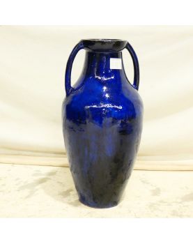 Large Blue Vase with 2 Handles