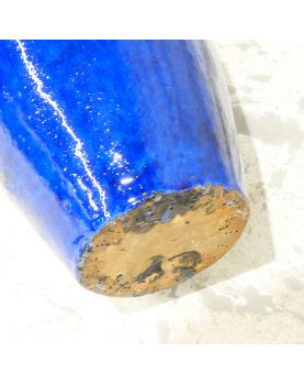 Large Blue Vase with 2 Handles