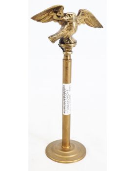 Petit Sujet Oiseau en Laiton sur Colonne Dorée