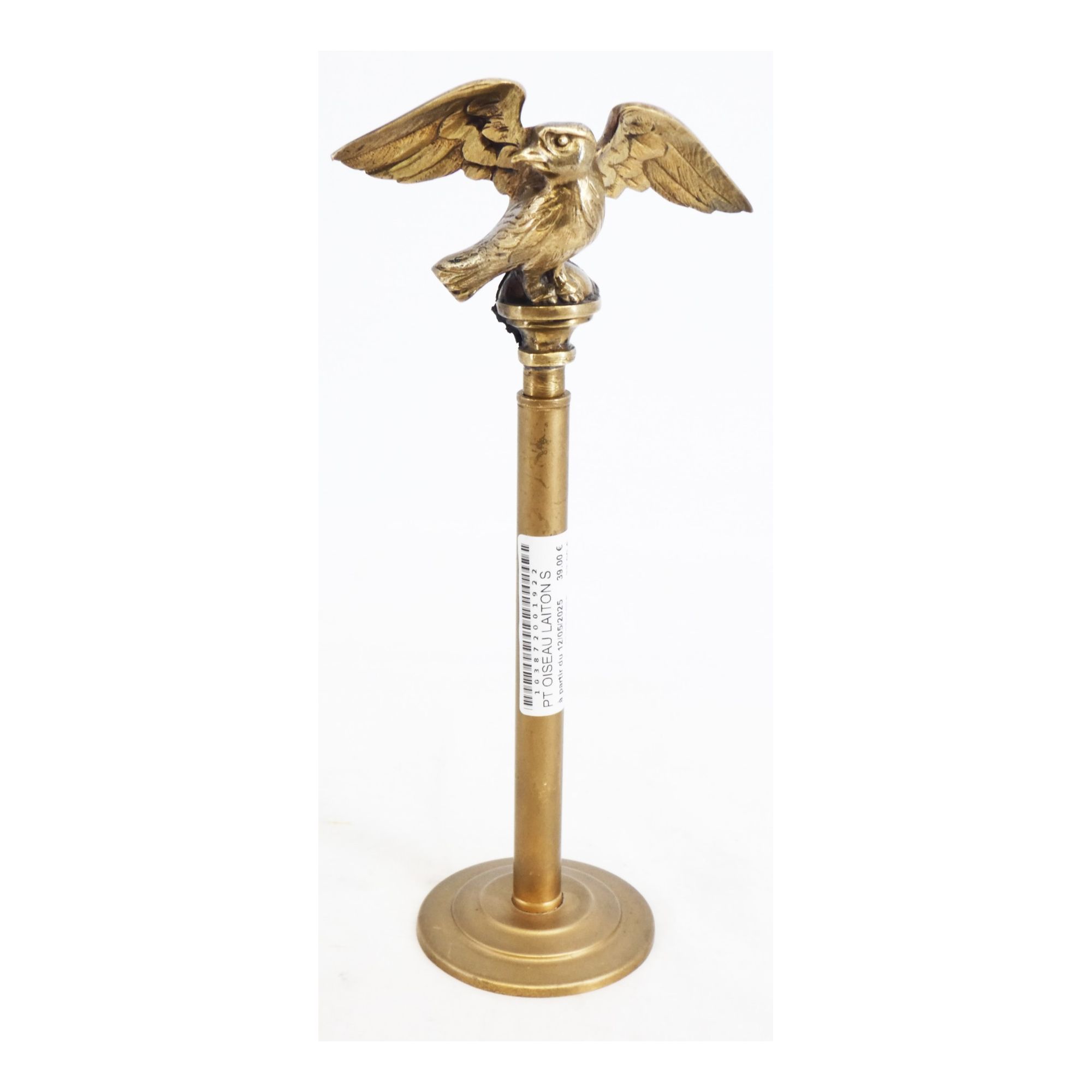 Small Brass Bird on a Golden Column Small Brass Bird on a Golden Column